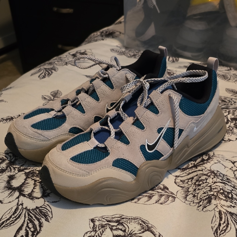 Nike Teal and Beige Chunky Swoosh Sneakers